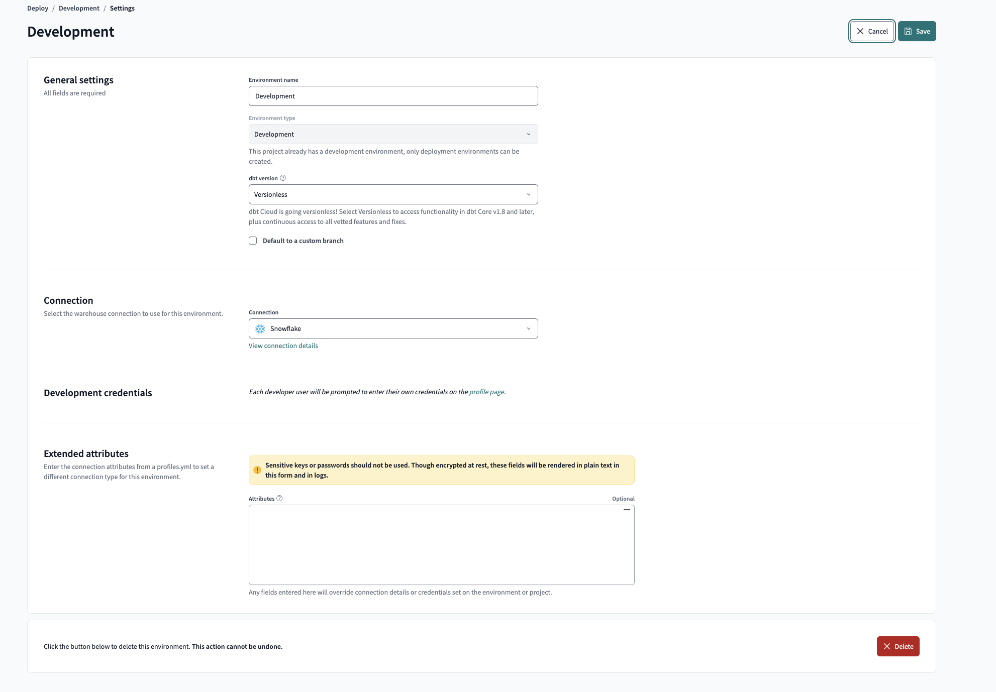 Delete an environment Delete an environment